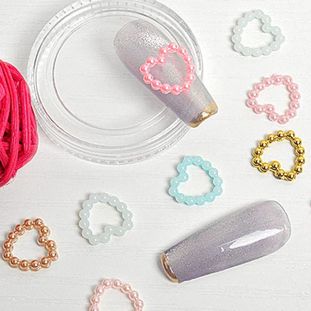 [Hàng mới về] Phụ kiện trang trí móng tay nghệ thuật hình mặt trăng ngôi sao 3D nhiều màu sắc đính ngọc trai giả DIY