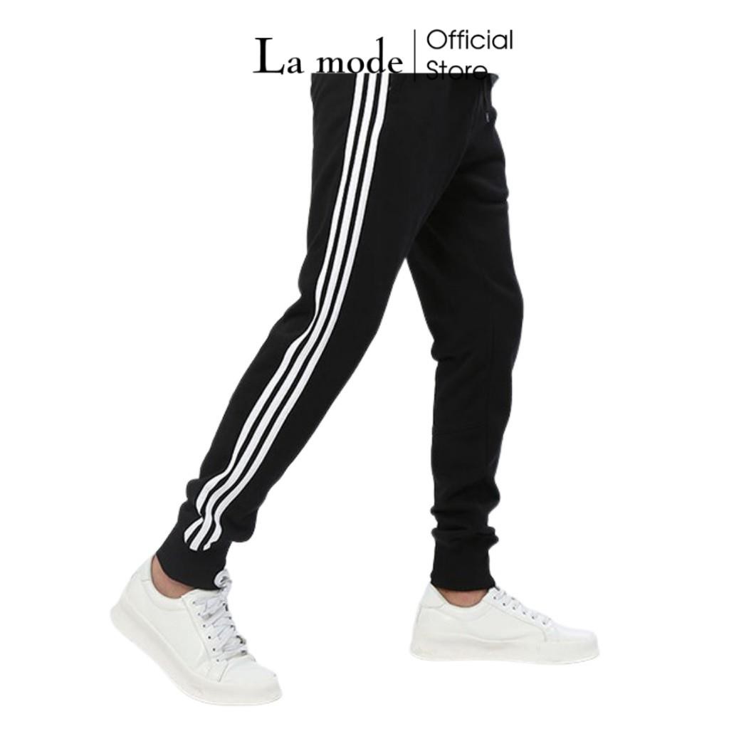 Quần Jogger Thể Thao 3 Sọc Nam Nữ Unisex Chất Thun Nỉ - La mode