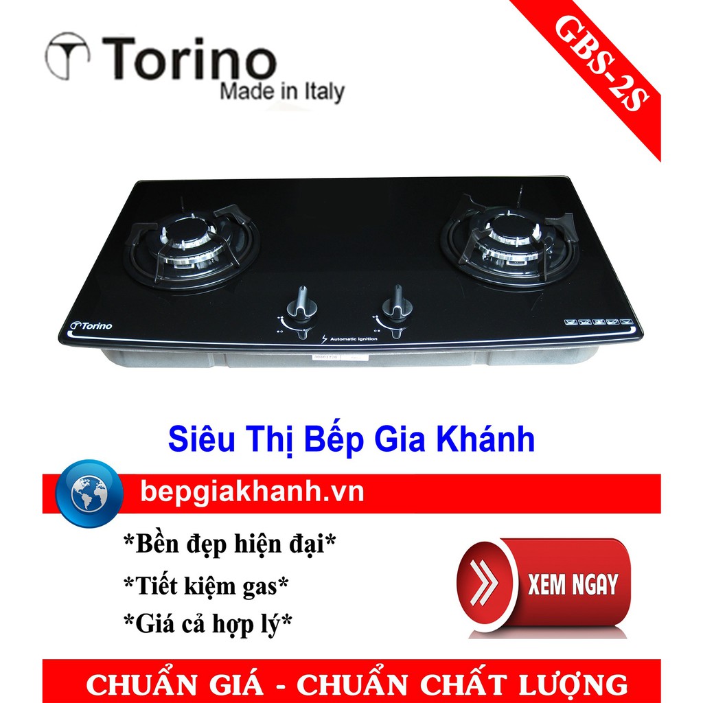 Bếp gas âm kính 2 vùng nấu Torino GBS-2S