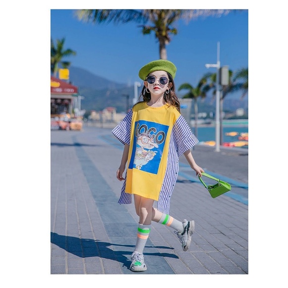 Đầm thun thiết kế mới thời trang mùa hè dành cho bé gái