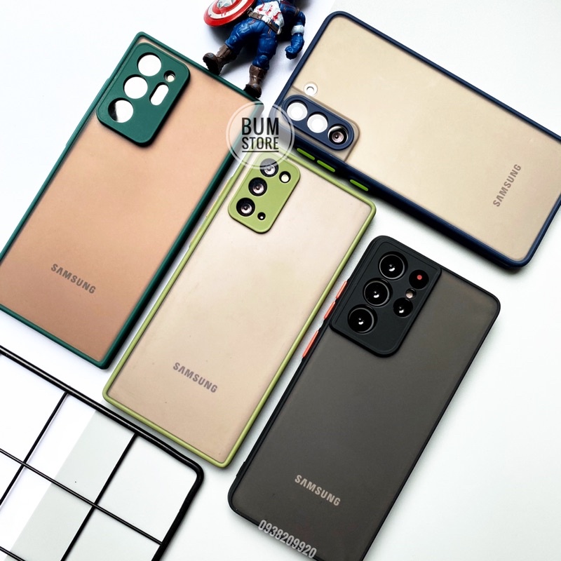 Ốp Lưng Samsung S23 Ultra / S22 Ultra / S22 Plus / S21 Ultra / S21 Plus / Note 20 Ultra / Note 20 Chống Sốc Viền Màu