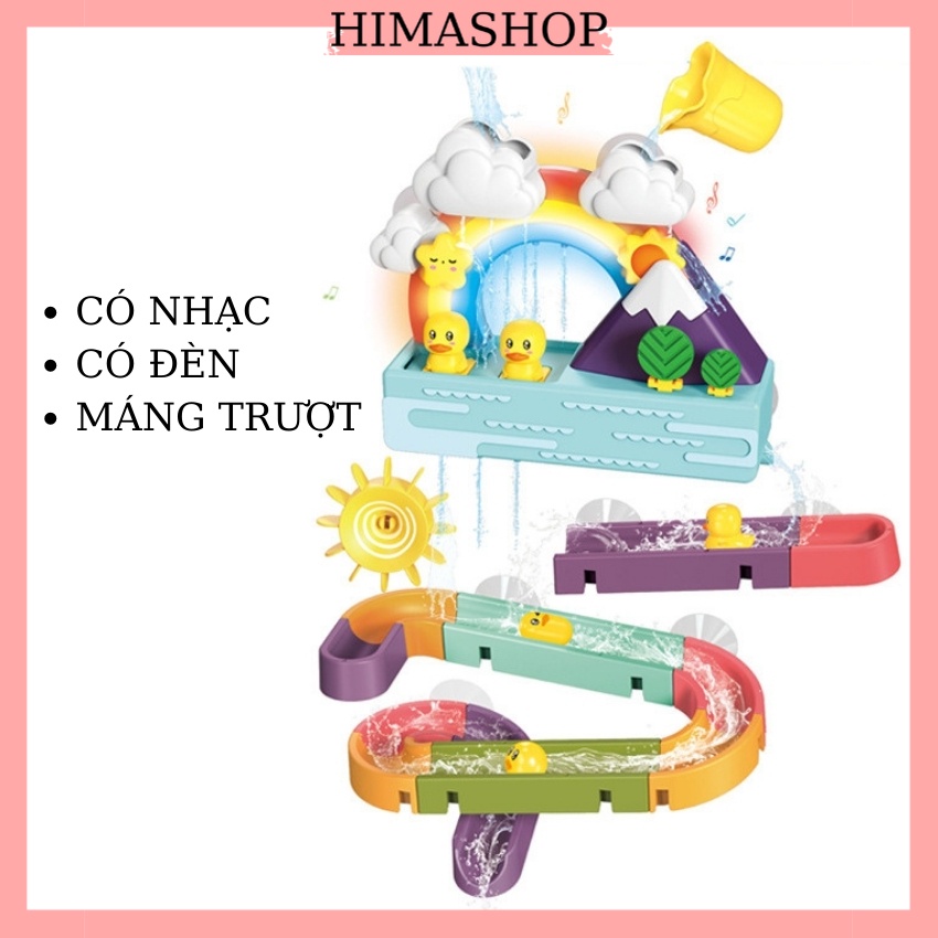 Bộ Đồ Chơi Nhà Tắm, Phòng Tắm Cho Bé Thác Nước Cầu Vòng Phát Nhạc Đèn HIMASHOP H030