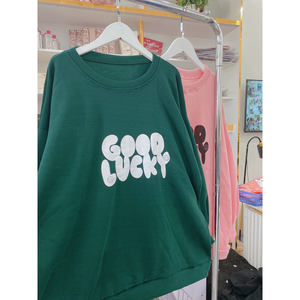 Áo Sweater Cổ Tròn Chữ Good Dáng Rộng NAm Nữ Chất Nỉ Mịn Unisex Uzzlang Tay Bồng