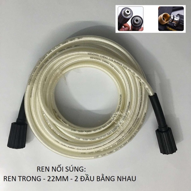 20m-Dây Rửa Xe Cao Áp Hai Đầu Bằng