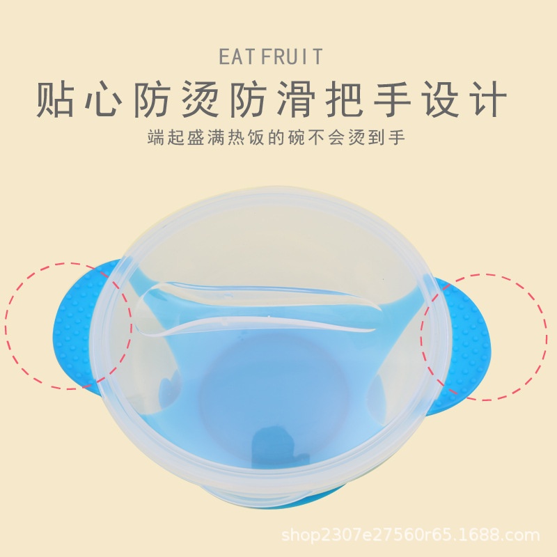 Bộ Tô Và Muỗng Ăn Bằng Silicon Chống Rơi Chịu Nhiệt Độ Cao Cho Bé silicone