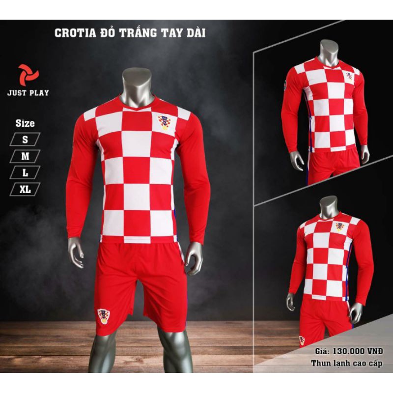 Bộ quần áo bóng đá Croatia đỏ trắng tay dài