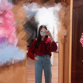 (CÓ SẴN) Sơ mi cổ nơ (có ảnh thật)