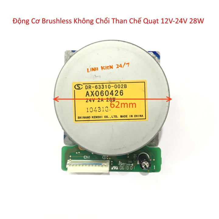 Động Cơ Brushless Không Chổi Than Chế Quạt 12V-24V 28W Trục 6mm