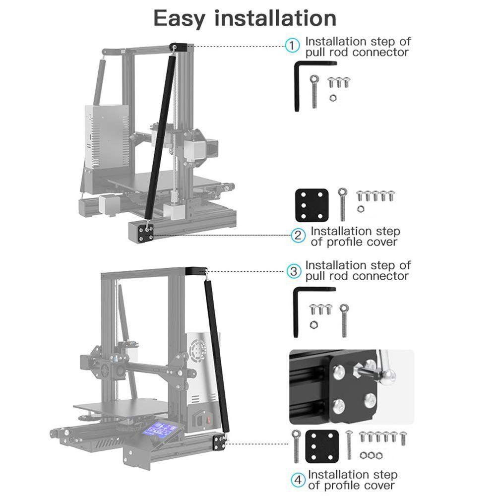 MYRONGVN Bộ Phụ Kiện Cần Kéo Bằng Hợp Kim Nhôm Thay Thế Cho Máy In 3D Ender-3 / 3S / 3 Pro