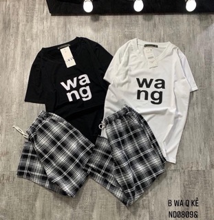 Bộ áo thun wang kèm quần kẻ - ND
