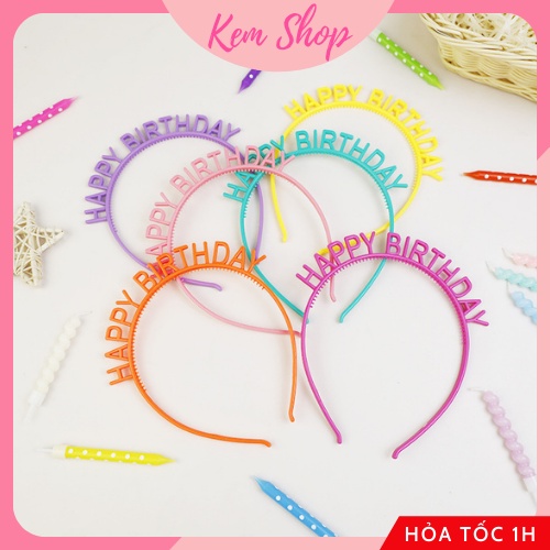 Bờm HAPPY BIRTHDAY bằng nhựa thời trang để chụp hình, trang trí sinh nhật - Kemshop K321