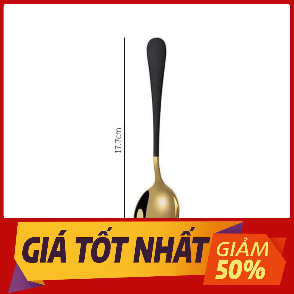 [Sale toàn shop] Sét 5 thìa inox mạ vàng cao cấp