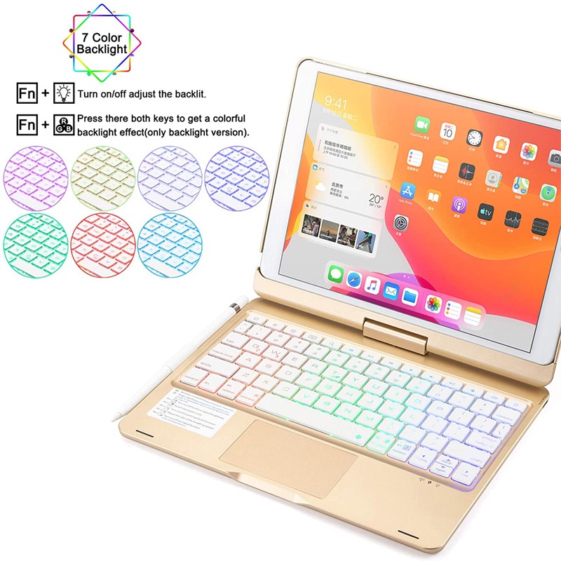 Bao Da Máy Tính Bảng Có Bàn Phím bluetooth Không Dây Cho ipad 10.2 7th 8th 9th gen 10th generation 10.9 '' ipad pro 11 10.5 air 3 4 5 Ốp