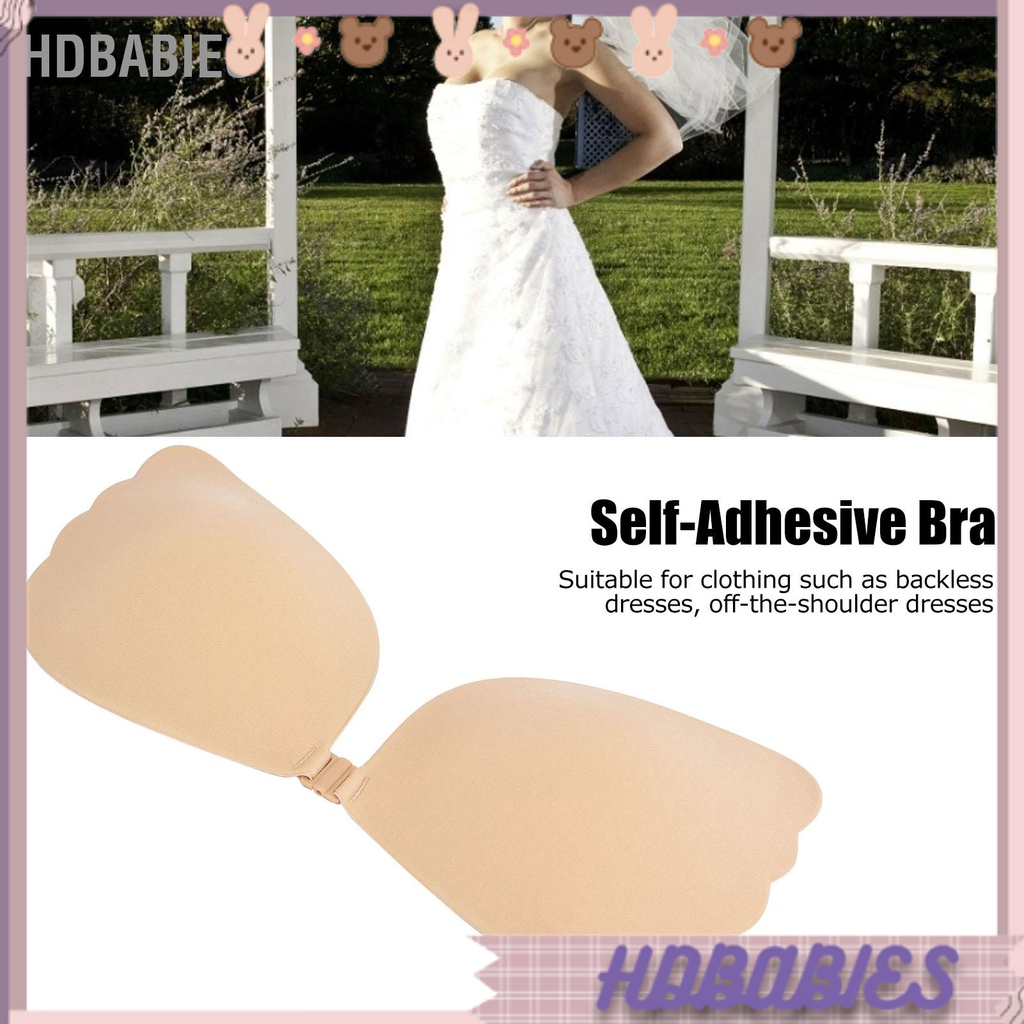 HDbabies Áo ngực tự dính có lỗ thoáng khí silicon đẩy không dây dành cho trang phục hở lưng