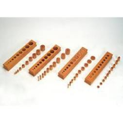 Bộ hình trụ có núm loại to chuẩn KNOBBED CYLINDERS - Giáo cụ Montessori