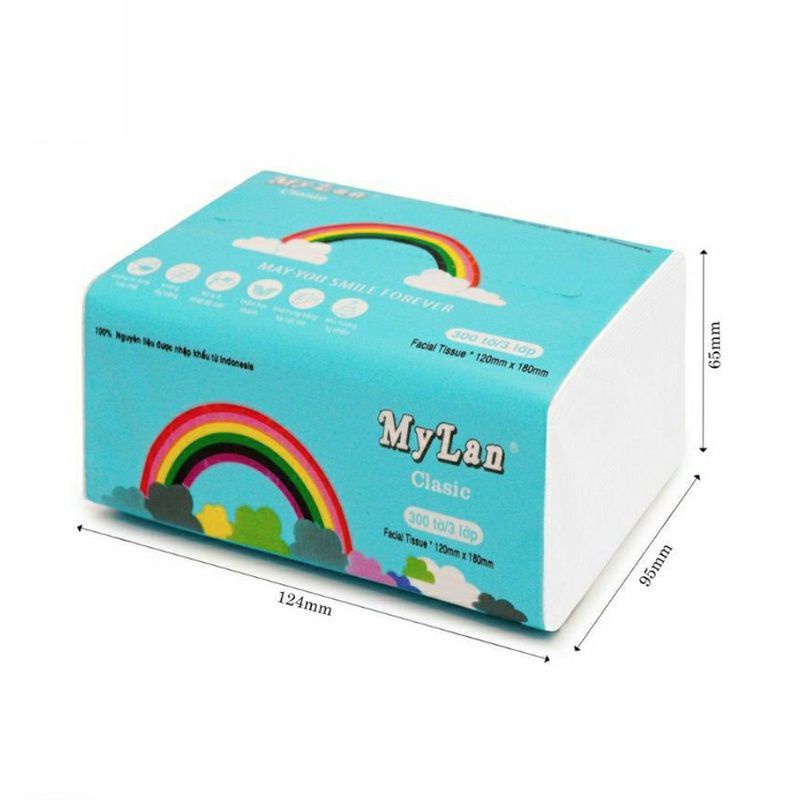 1 xách 10 gói khăn giấy rút CẦU VỒNG Mylan chính hãng 100 tờ 3 lớp siêu dai
