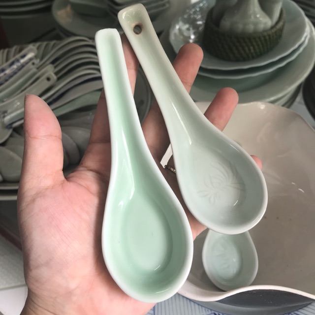 Thìa sứ men ngọc Bát Tràng
