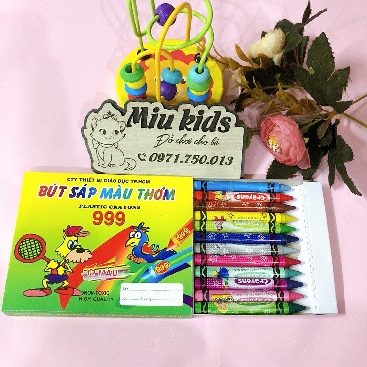 Bút sáp màu thơm 12 màu_bút màu sáp dễ dương cho bé_màu Mic 999
