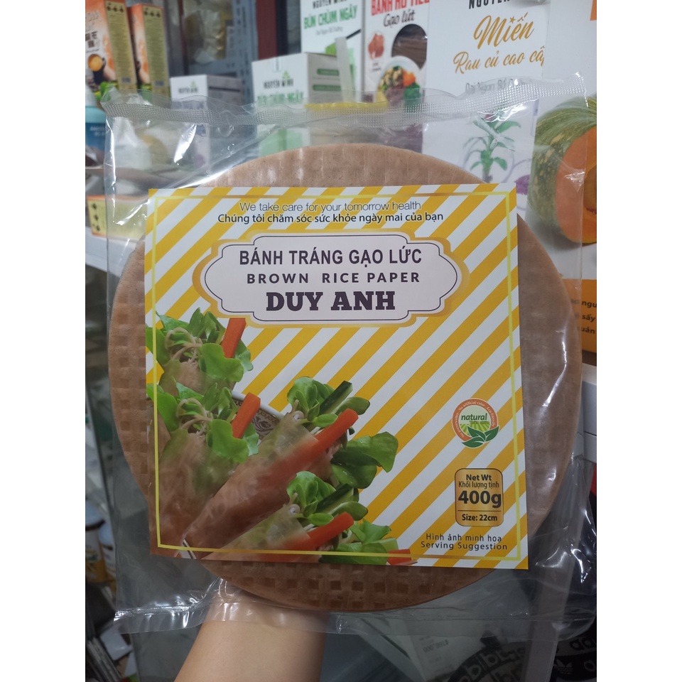Bánh tráng gạo lứt dạng tròn Duy Anh Food size 22cm 400gr
