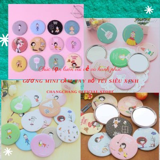 Gương mini 💝FREESHIP💝 Gương mini bỏ túi Siêu dễ thương,siêu tiện lợi,gọn nhẹ - Gương soi Chất liệu nhựa+kính