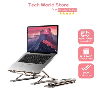 Giá đỡ Laptop, Giá kê MacBook, ipad, Ultrabook chất liệu bằng nhôm 2 tầng điều chỉnh độ cao, chống mỏi cổ, dễ gấp gọn N8