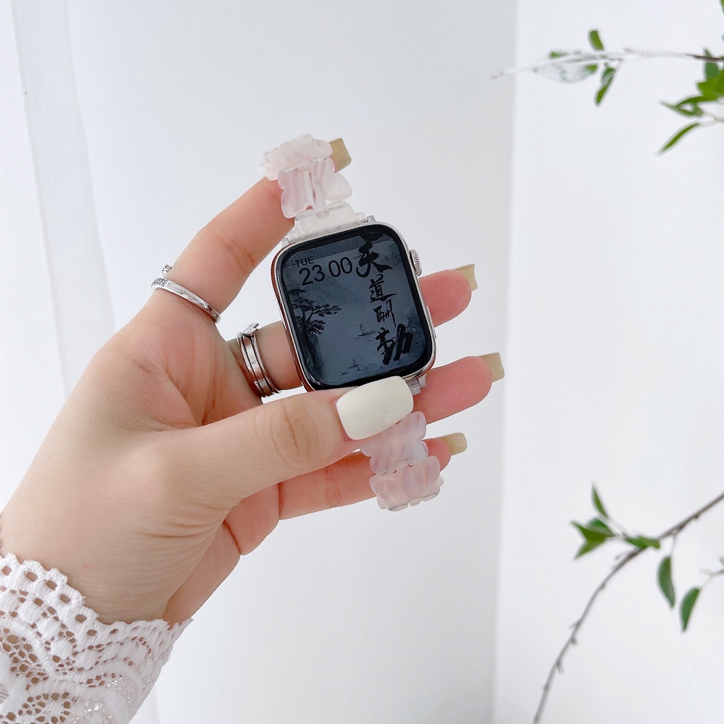 Dây Đeo Thay Thế Bằng Nhựa Resin Hình Bướm Cho iwatch 7 Series 6 / 5 / 4 / 3 / SE 41mm45mm 40mm44mm Ip iwatch band 7 6 5 4 SE