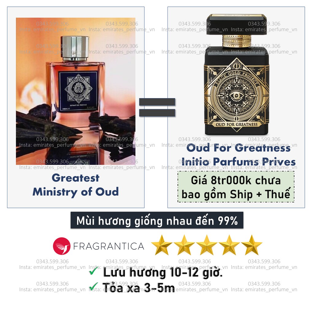 Nước hoa chính hãng Greatest 100ml EDP (Ministry of Oud - Made in UAE)