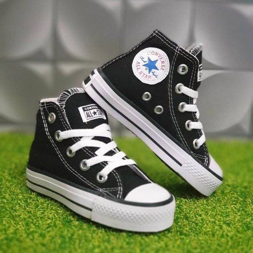 Giày Thể Thao Converse CHUCK TAYLOR Cổ Cao Màu Trắng Đen Phong Cách Cổ Điển Cho Bé