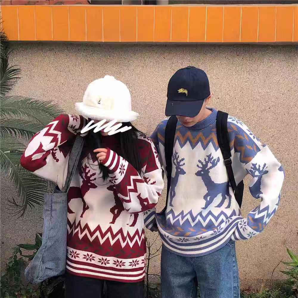 Áo Sweater Dệt Kim Dáng Ôm Thời Trang Thu Đông Phong Cách Hàn Quốc Cho Nam Và Nữ