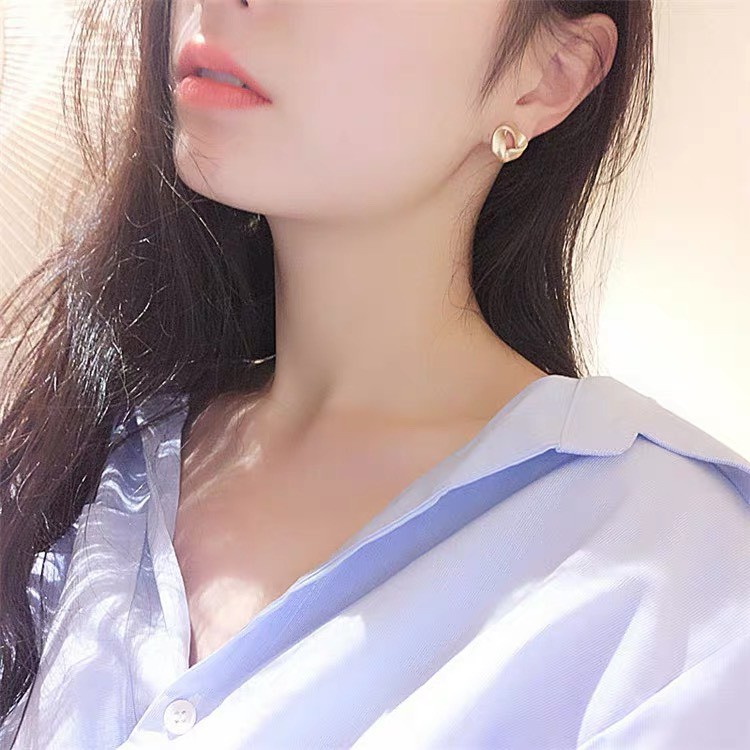 Bông tai nữ khuyên tai vàng mờ vintage BT12