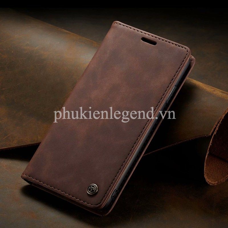 Bao da bò thật dạng ví chính hãng Caseme dành cho iPhone Xs Max