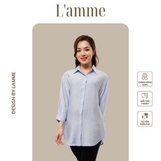 Áo bầu công sở Button Shirt chất đũi hàn mềm mát, dáng oversize có dây buộc eo By Lamme