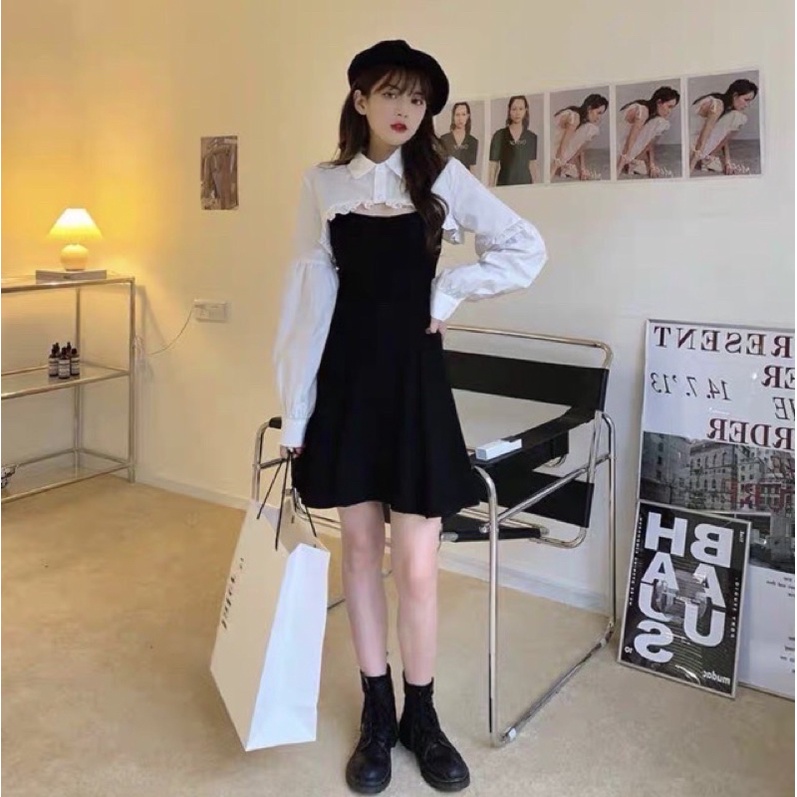 SÉT ÁO KHOÁC CROPTOP BÈO TAY DÀI HÓT - hàng đẹp y hình