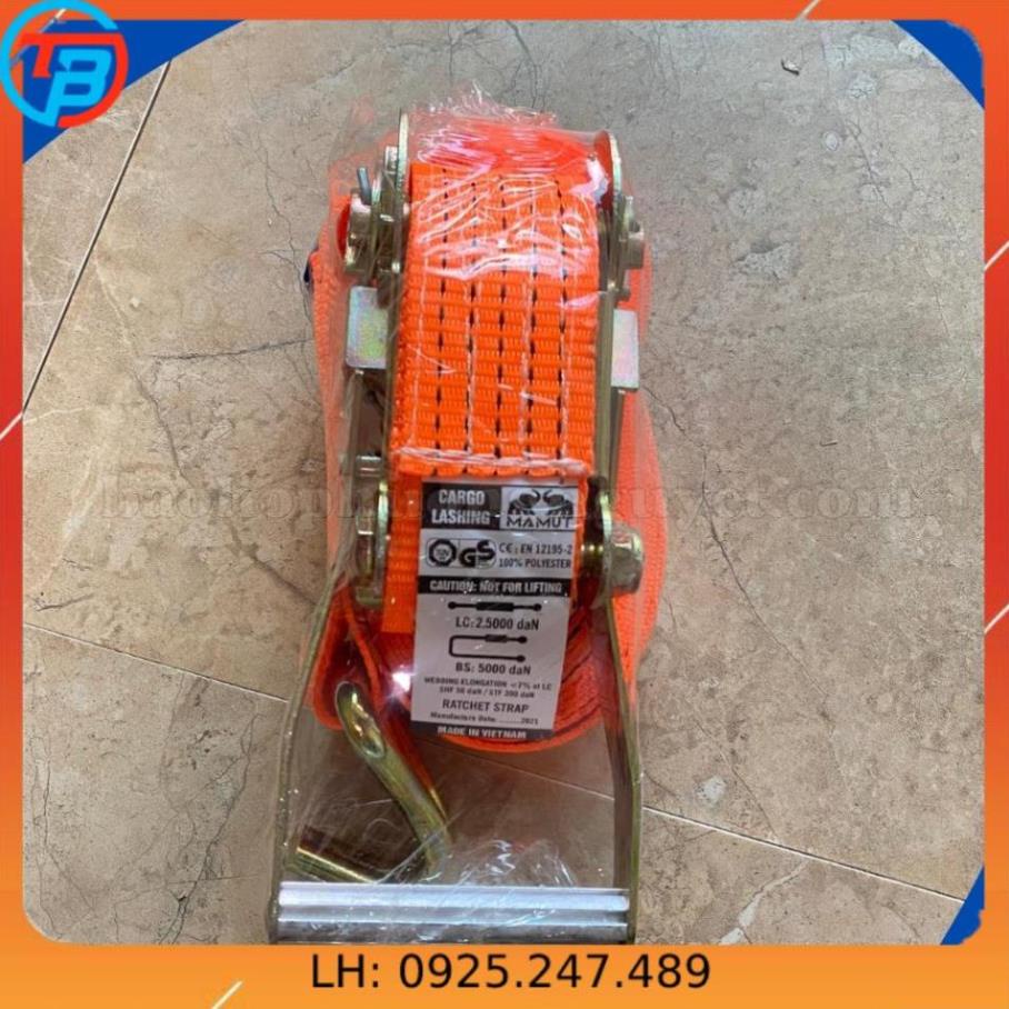 Dây cảo chằng hàng tăng đơ bản 2,5cm tăng chỉnh, cố định hàng hóa (chiều dài 3,4,5,6,8m tải trọng 800kg)