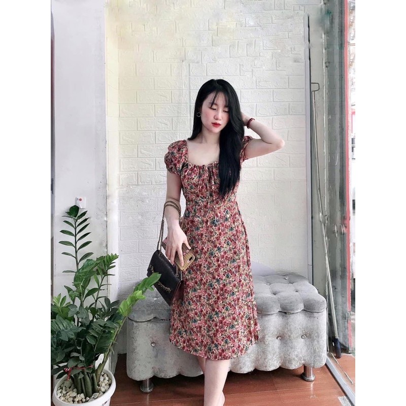 [Siêu Hot] Váy Hoa Xẻ Đùi 2 Màu Siêu Xinh Có Ảnh Thật Kèm Video