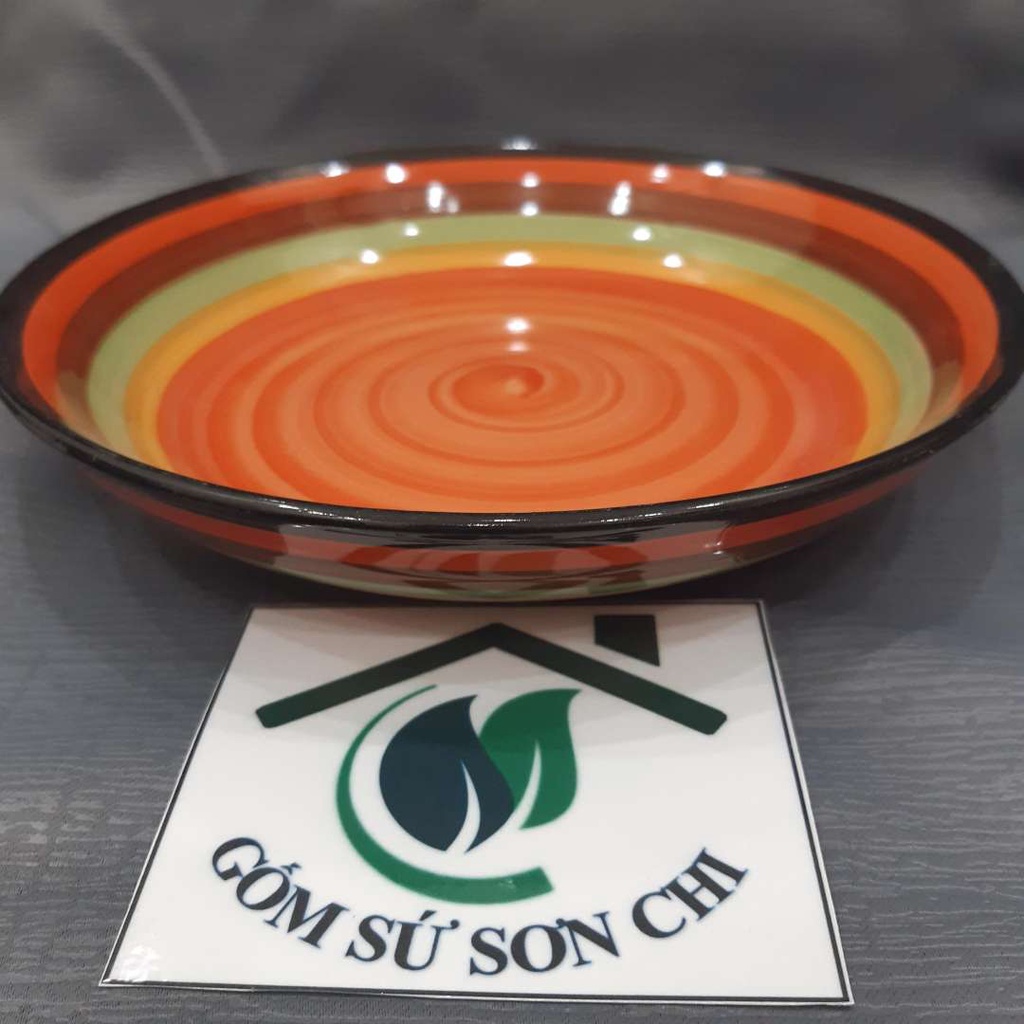 Dĩa gốm sứ cầu vòng dùng đựng thức ăn, tương