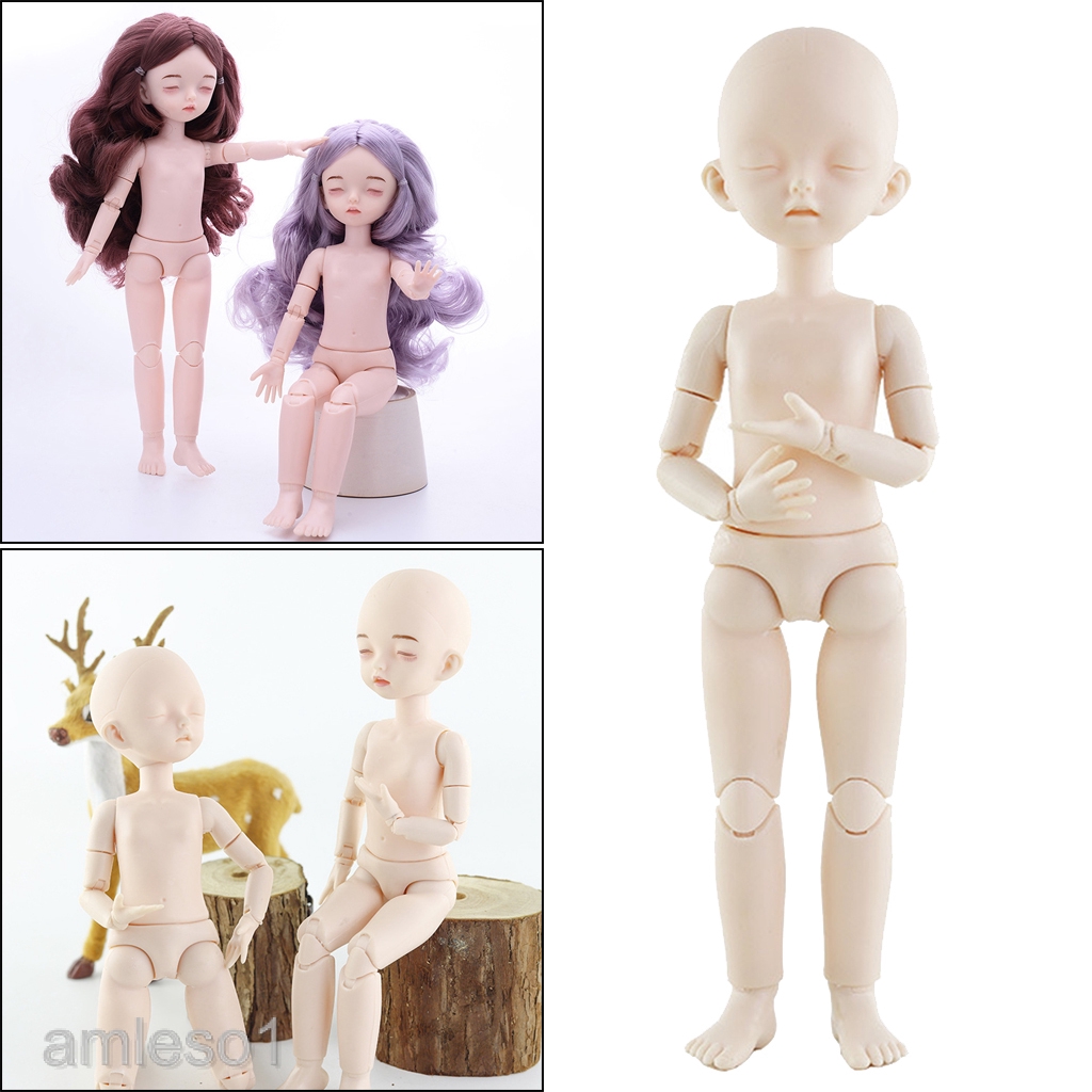 [AMLESO1] White Skin 1/6 Jointed Ball Dolls BJD Doll Body Sleep Eyes DIY Dolls Accessory