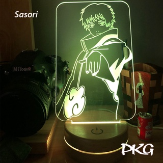 Đèn Ngủ Led 3D SASORI nhân vật Anime phát sáng 16 màu cảm ứng có điều khiển từ xa DN300