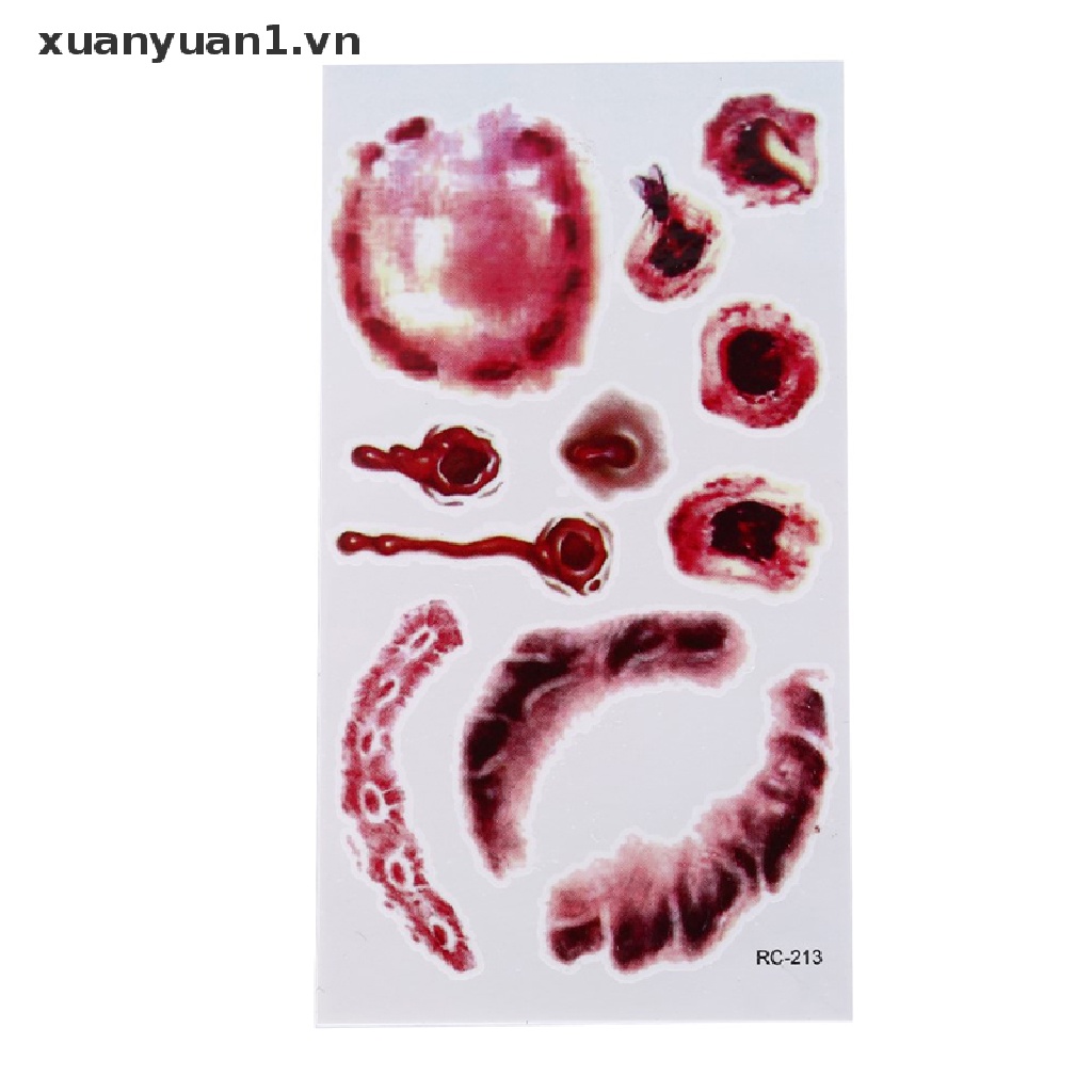 Xuan Set 5 Hình Xăm Dán Vết Sẹo Kinh Dị Trang Trí halloween VN