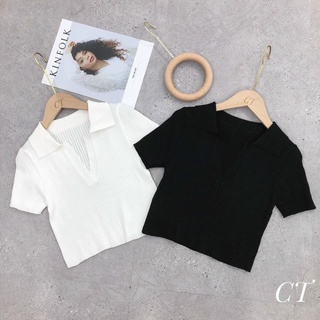 Áo croptop cổ V