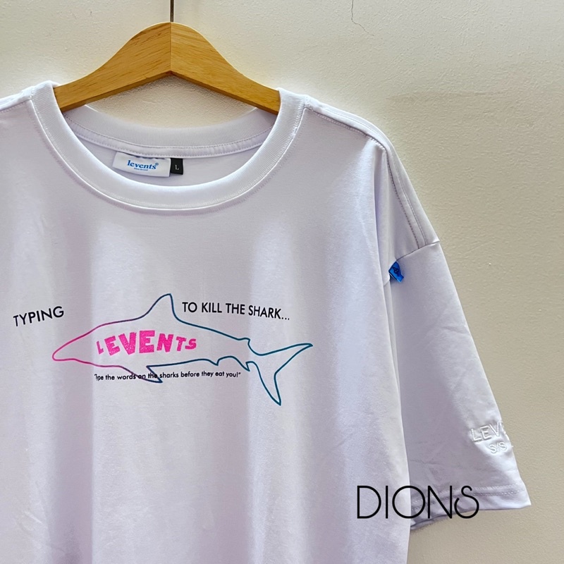 Áo thun LEVENTS Shark Tee Cá Mập Full Tag Vải Unisex Nam Nữ