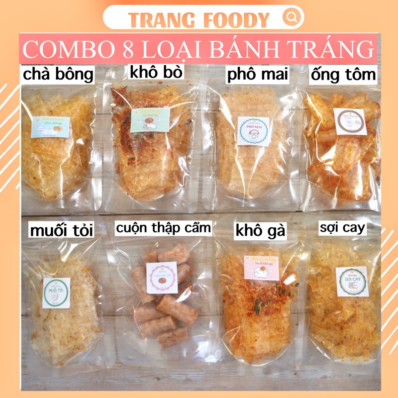 Combo 8 loại bánh tráng - ăn vặt siêu ngon