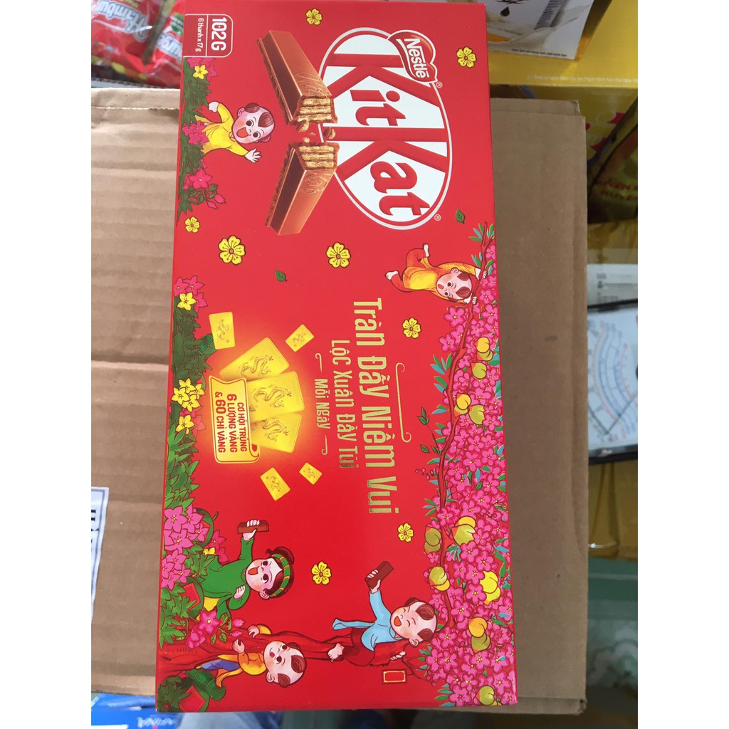 Kitkat socola gói 6 thanh 102 gram date 9/2021