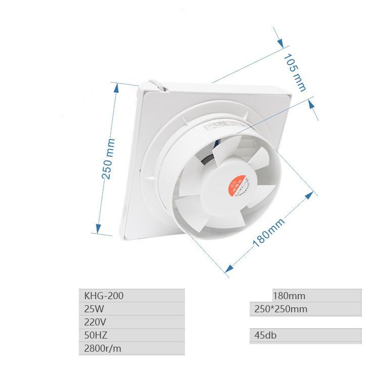 Quạt thông gió gắn tường có công tắc kích thước bề mặt 250mm