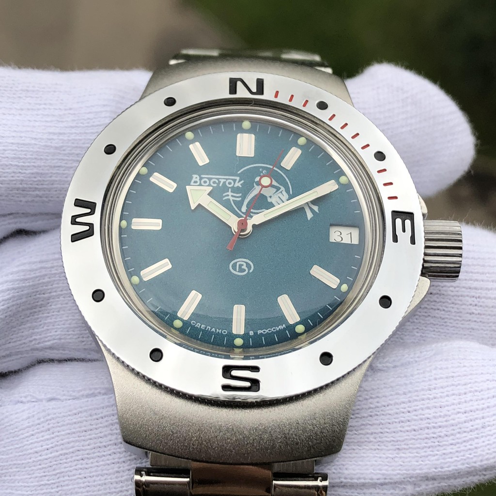 Đồng hồ nam Vostok máy cơ tự động Automatic, size mặt 40, chống nước tốt 20 ATM. Đồng hồ Nga Vostok Amphibia 060059