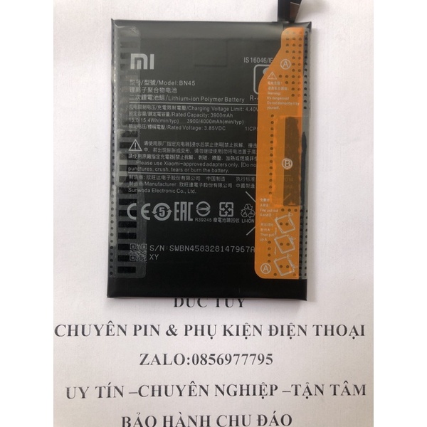 Pin xiaomi redmi Note 5 pro bn45 note5 pro dung lượng 400mah pin nhập mới 100% chưa lắp máy