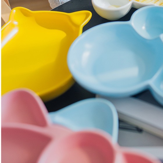 Khay ăn dặm sứ hình gấu Pooh - hàng sẵn