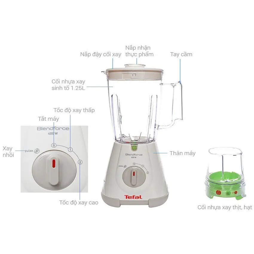 Máy xay sinh tố Tefal BL307165-400W cối nhựa 1.5 lít