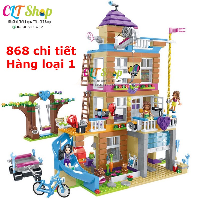 [đủ 868 chi tiết hàng loại 1] Đồ Chơi xếp hình lắp ráp Lego friends Ngôi Nhà Tình Bạn Model SX3012 Với