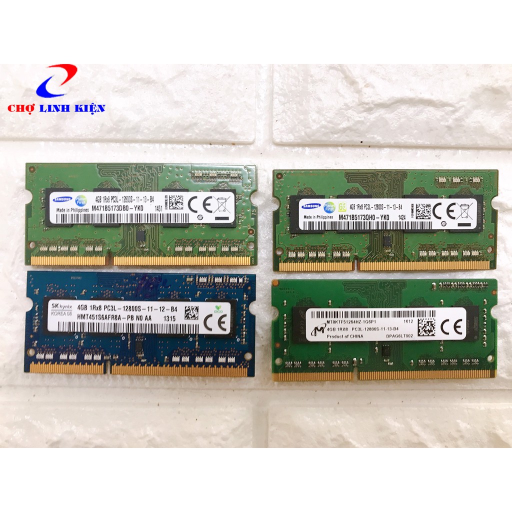 RAM Laptop 4G PC3L DDR3 cũ tháo máy Bus 1600 MHz (Ram Laptop PC3L-4G cũ) (FREE SHIP ĐƠN TỪ 50K )